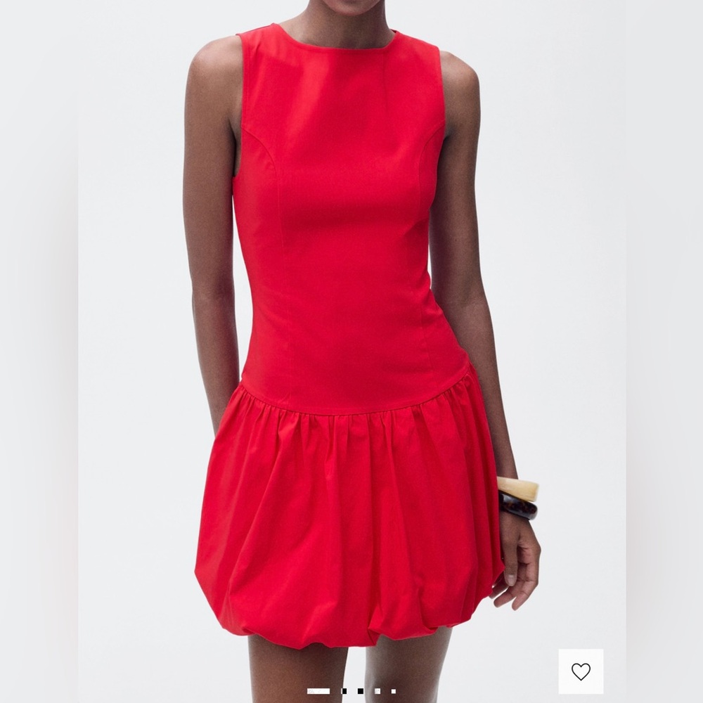 Mango Red Balloon Dress